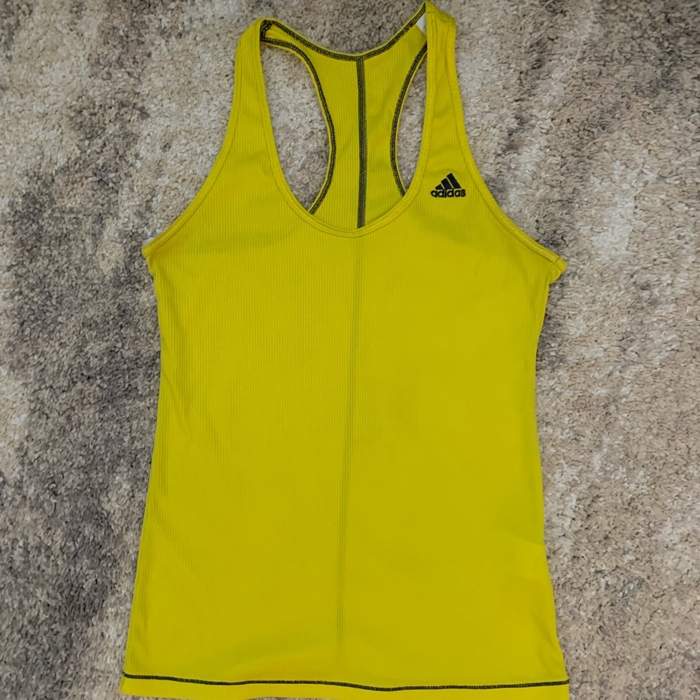 Yellow Adidas workout tank size medium
